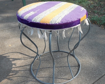 Vintage Metal Stool Small Table