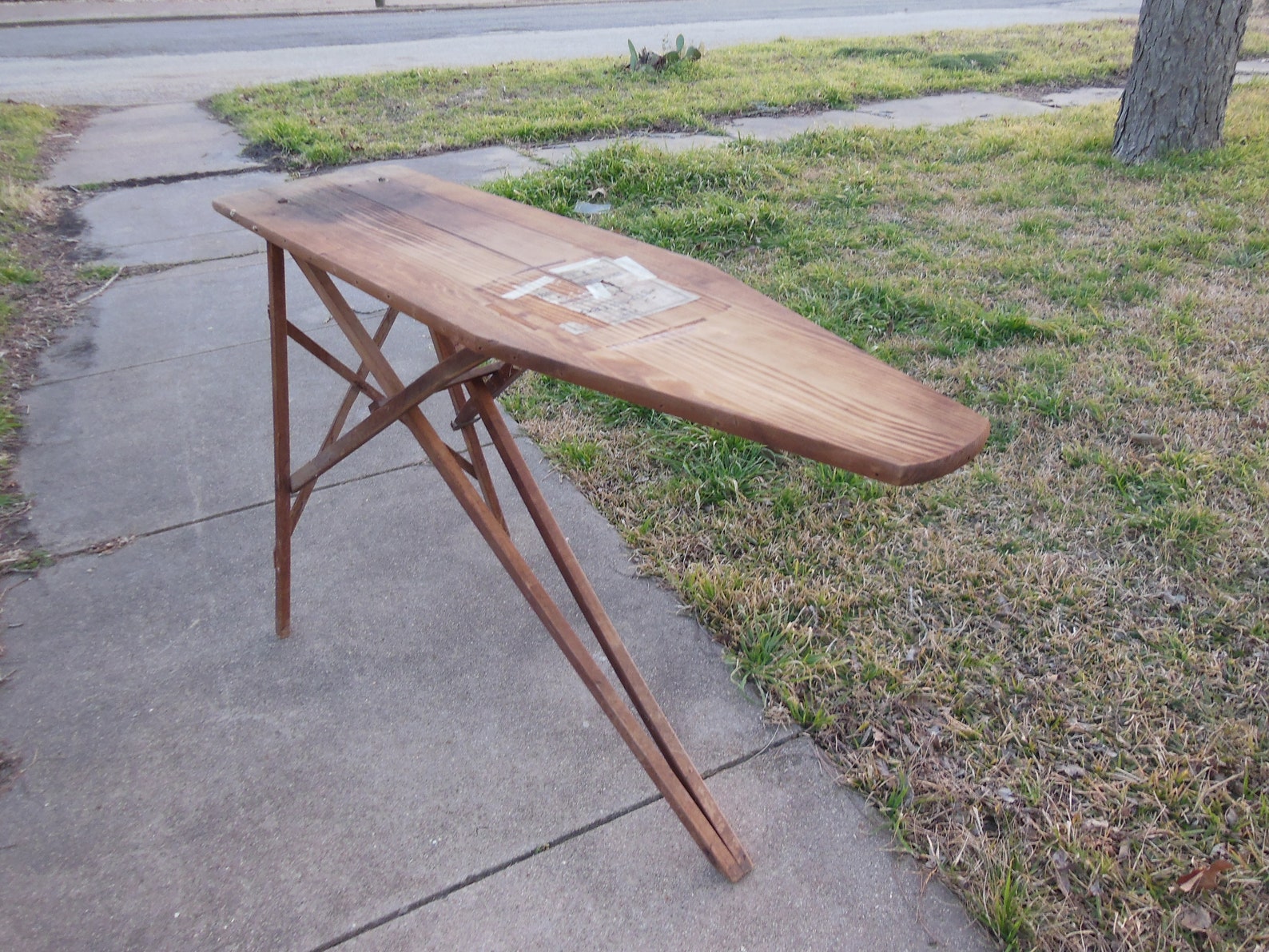 Antique Wood Ironing Board Fold up Collapsible Wooden Table Etsy