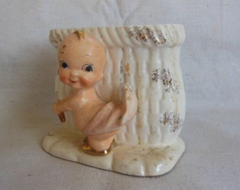 Vintage Ceramic Kewpie Doll Vase Baby Nursery Gift Planter Babys Storage Holder Baby Shower Gift Succulent Plant Holder 1950 Planter Newborn