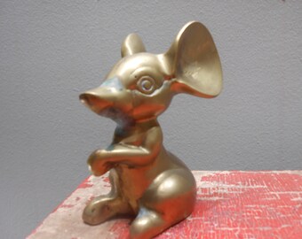 Vintage Brass Mouse Figurine
