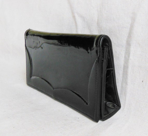Black patent leather clutch purse hotsell