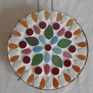 Mid Century Modern Great Graphic Design Mid Century Tile Trivet Round Ceramic Tile 1950s Kitchen Tray Atomic Age Design Chef Cooking Gift