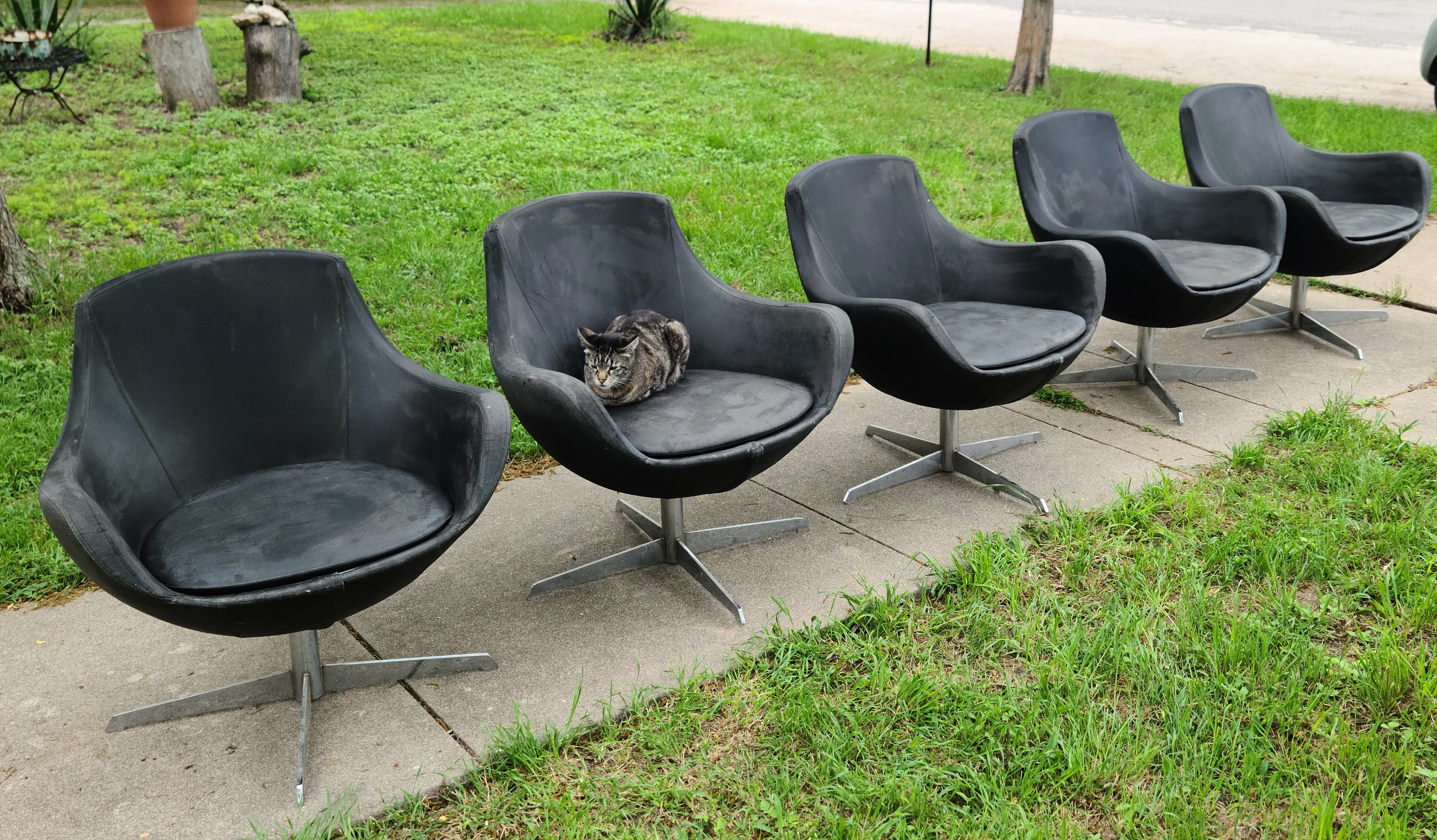 Faux leather egg chair sale