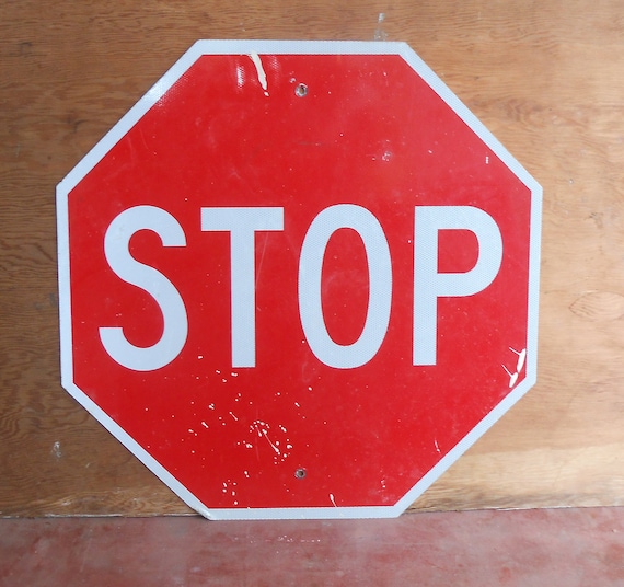 Vintage Metal Stop Sign 30x30 - Etsy