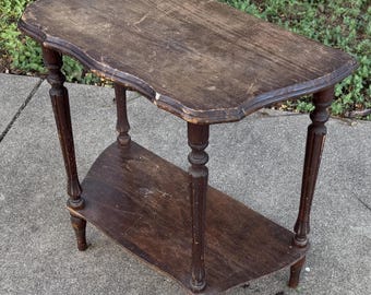 Lightweight Wood Half Moon End Table 2 Tier