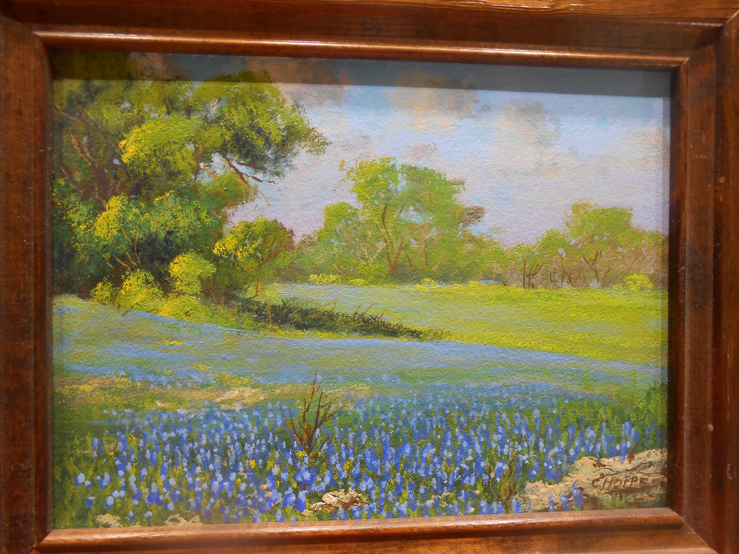 Amazon.com: Blue Gold Wall Art Decor Oil Painting On Canvas