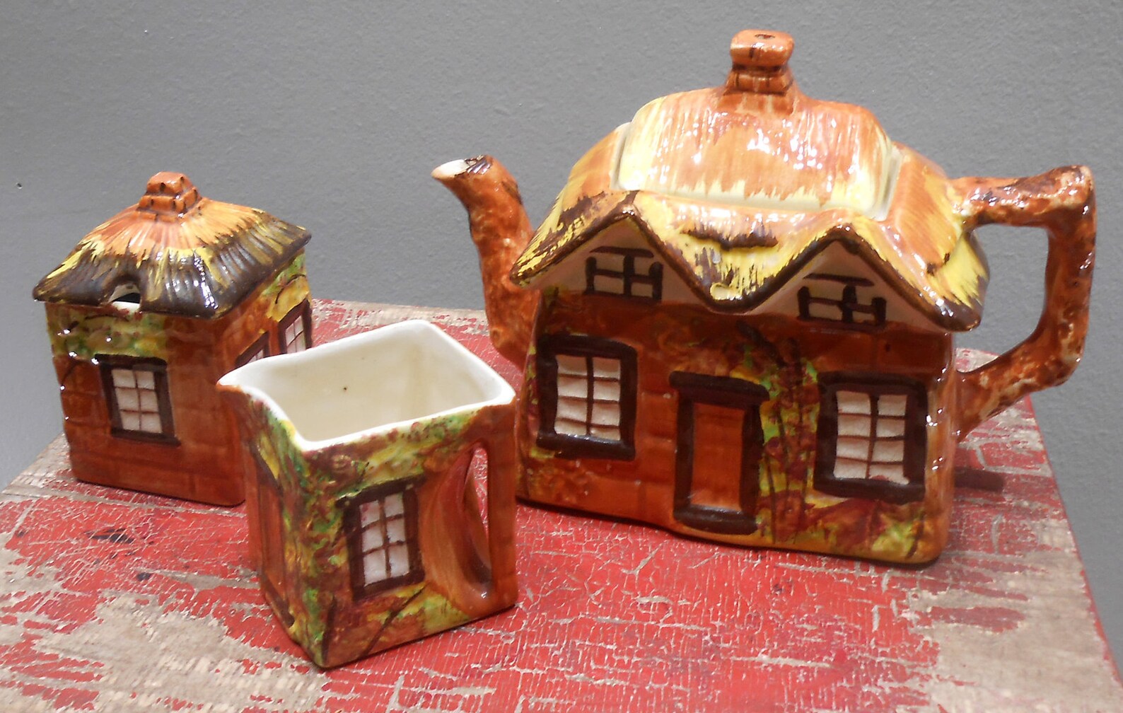 Vintage Cottage Teapot Sugar Creamer Made England Price Bros Etsy