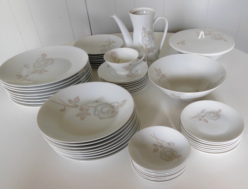 Rosenthal Roses Vintage Rosenthal Classic Rose China Dinnerware Set - 54 Pieces - Etsy