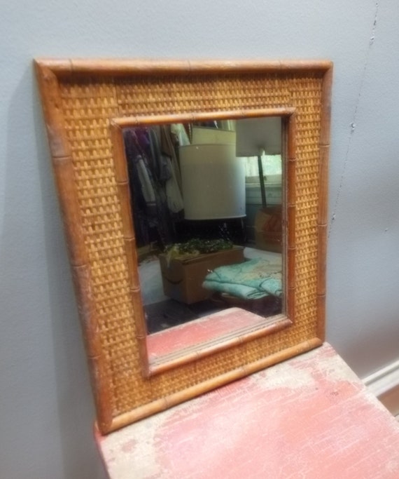 Vintage Boho Chic Style Bamboo Stick Wall Mirror