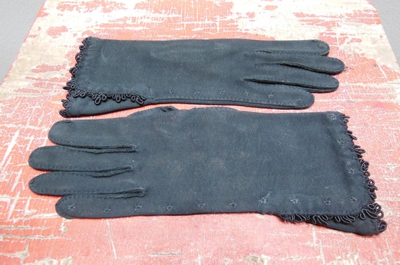 Antique Victorian Ladies Gloves Crescendoe Leather Ta… - Gem