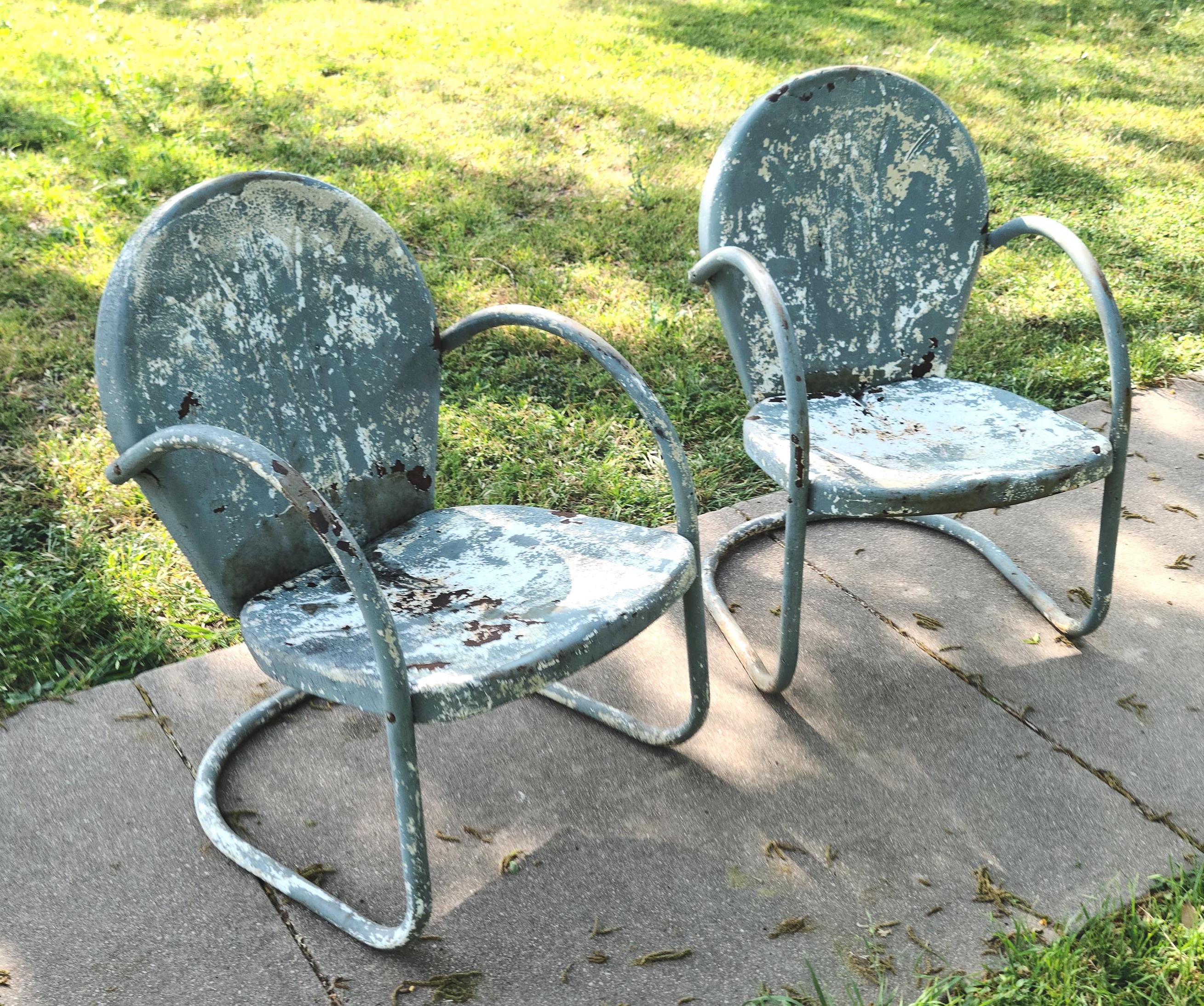 Mid Century Vintage Metal Patio Chairs Vintage Bouncy Patio Chairs