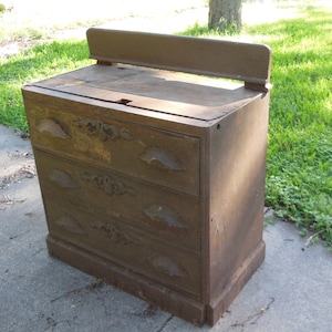 Antique 1800s Handmade Washstand Victorian Era Console Table Dresser