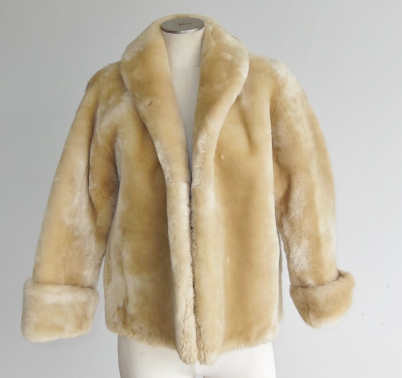Antique Authentic Sheepskin Shearling Fur Coat Na… - image 2