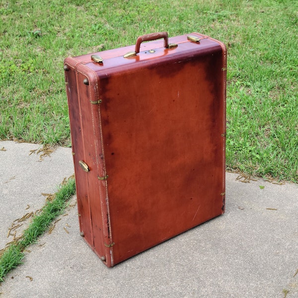 Vintage Samsonite Extra Large Size Suitcase Caramel Brown Retro Travel 1940s 1950s Luggage