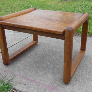 Vintage Danish Modern Oak Cube End Table Solid Wood Side Table Coffee Table Nightstand Accent Table Minimalist Design Boho Modern Farmhouse Bild 7