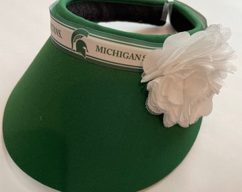 Spartans Ladies Sun Visor, Michigan State Big "S" Sun Visor, Spartan Fans Visor