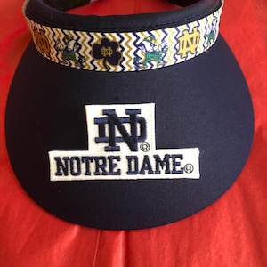 Notre Dame Navy Blue Ladies Sun Visor with Team Ribbon and patch