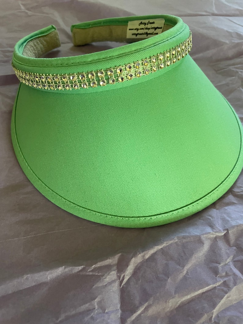 Golf Sun Visors, Tennis Sun Visors With Glitzy Trim, Sun Visors With Crystal Like Flowers Etsy