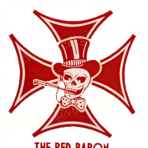 Vintage 1970s The Red Baron German Cross Iron-On T-Shirt Transfer Digital Download Printable Art - Instant Download!