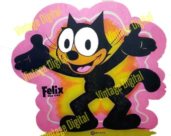 Vintage 1970s Felix the Cat Iron-on T-shirt Transfer Digital
