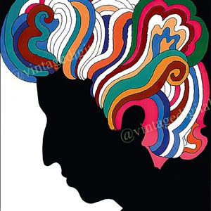 Vintage 1960s Milton Glaser Bob Dylan Replica Poster Digital Download Printable Art - Instant Download!