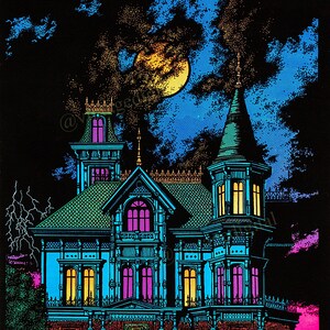 Vintage 1970er Jahre Herrenhaus Replica Schwarzlicht Poster DIGITAL Download druckbare Kunst - sofort download!