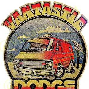 Vintage 1970s Vantastic Dodge Iron-On T-Shirt Transfer Digital Download Printable Art - Instant Download!