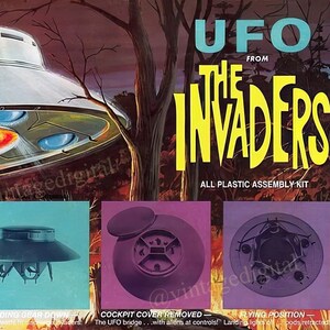 Vintage Aurora UFO Invaders Model Kit Box Art - (Digital Download)