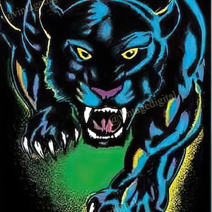 Vintage Blacklight Panther Poster - Etsy