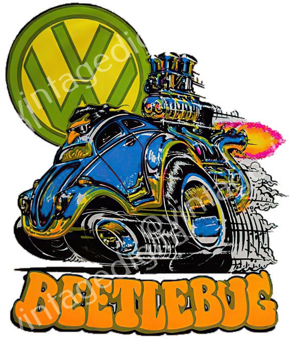 ヴィンテージ 1970 年代 VW ビートルバグ アイロン接着 T シャツ転写 
