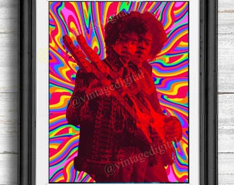 Jimi Hendrix Psychedelic Replica Poster Art | Double Exposure