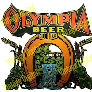 Vintage 1970s Olympia Beer Iron-On T-Shirt Transfer Digital Download Printable Art Ephemera Junk Journal - Instant Download!