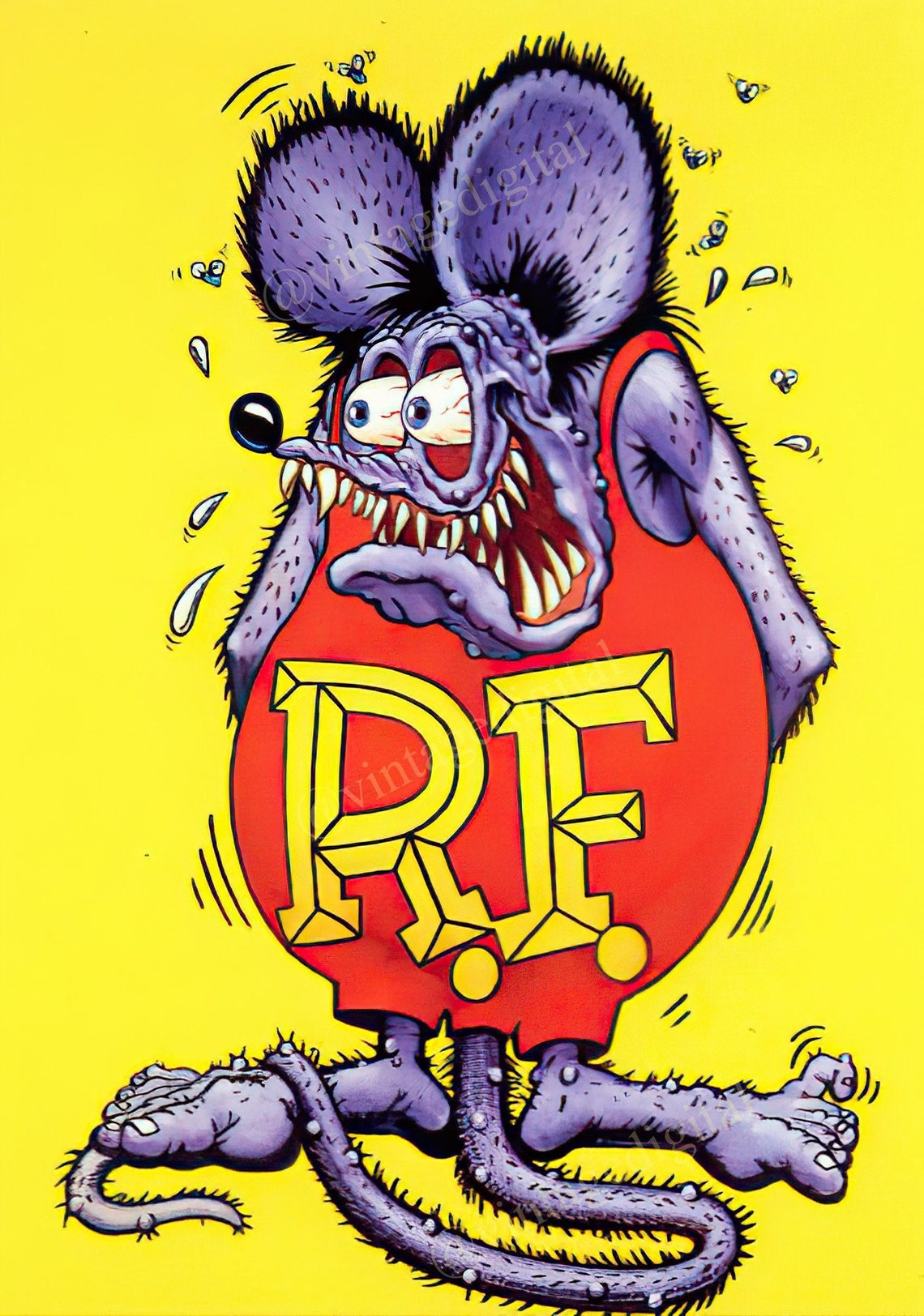Ed Roth Wings Vintage 1960s Ed Roth's Rat Fink RF JPG and PNG Printable Image ...