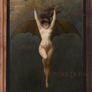 Vintage Albert-Joseph Pénot The Bat-Woman (1890) Digital Download Printable Art Ephemera Junk Journal - Instant Download!