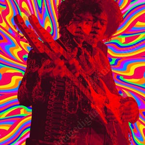 Jimi Hendrix Psychedelic Double-Exposure Poster Art DIGITAL | Download Printable Art | Instant Download!