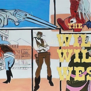 1960s the Wild Wild West TV Show Cartoon Opening Digital Art Download