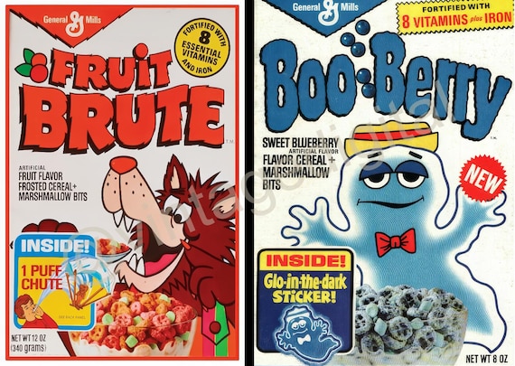Fruit Brute & Boo Berry Cereal Boxes 1980s – Digital Art Download