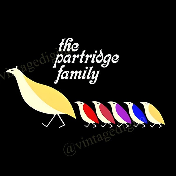 1970s The Partridge Family TV Show Logo Digital Art Download Printable - Instant Download!