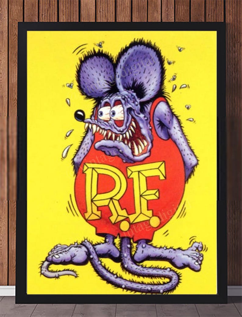 Vintage 1960s Ed Roth's Rat Fink RF JPG and PNG Printable Image ...