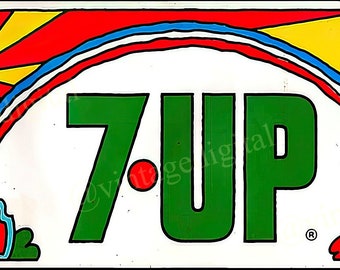 Vintage 1970s 7-UP Colorful Cartoon Sunshine Bumper Sticker DIGITAL Download | Printable- Instant Download!