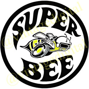 Vintage 1970s Super Bee Racing Iron-On T-Shirt Transfer Digital Download Printable Art - Instant Download!