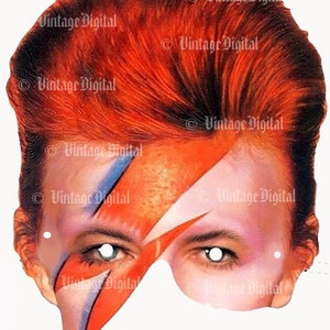 Halloween Mask David Bowie as Ziggy Stardust Full Head Printable Digital Download