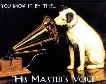 Vintage Edison's Phonograph His Master's Voice Dog Poster Replica DIGITAL Download Printable Art  - Instant Download!
