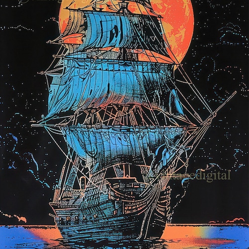 thumbnail image 2 of Pirate King Blacklight Poster – 24x36, UV Reactive, Reproduction 2 of 6