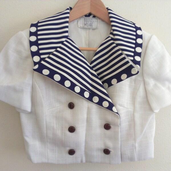 80s vintage eighties cropped women jacket small Bullocks Wilshire