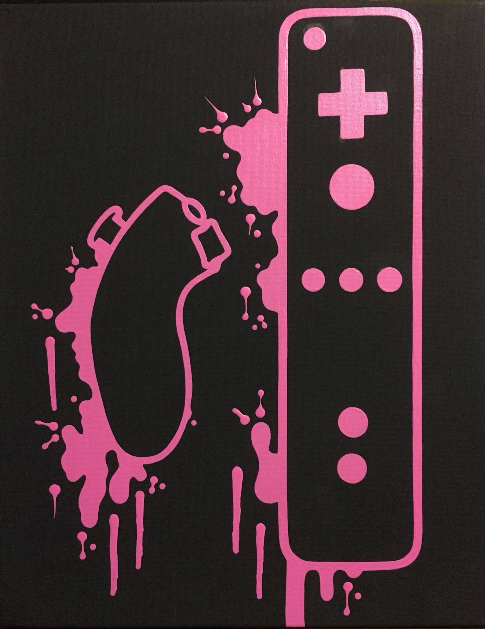 Nintendo Wii Video Game Controller Painting Video Game Art Etsy