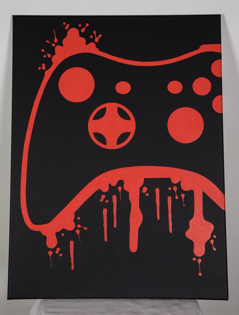 Xbox Video Game Controller Painting Video Game Art Hand Etsy