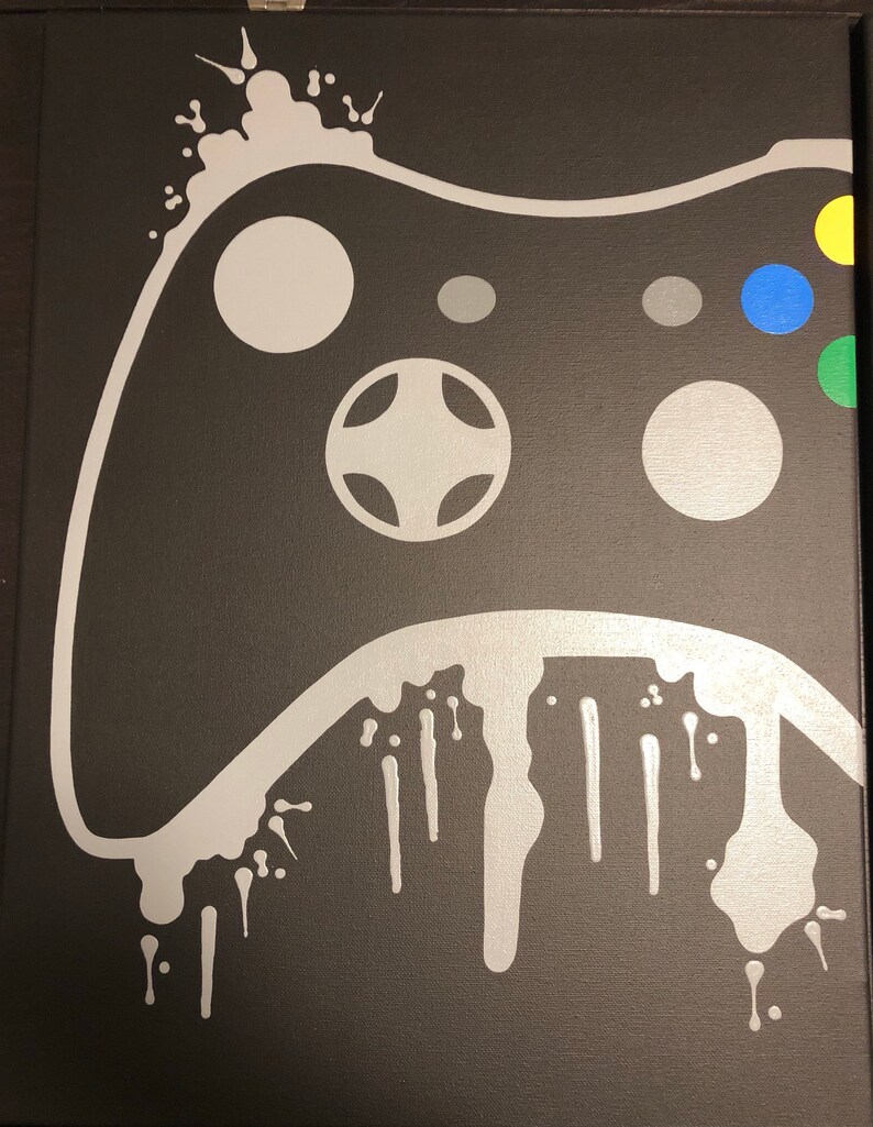 Xbox Video Game Controller Painting Video Game Art Hand Etsy