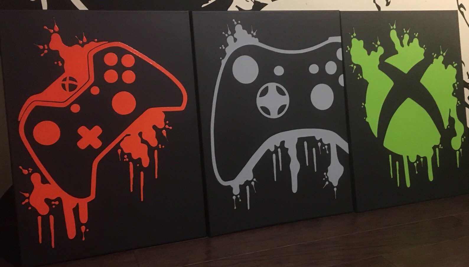 Three Piece Video Game Controller Paintings SetVideo Game Etsy