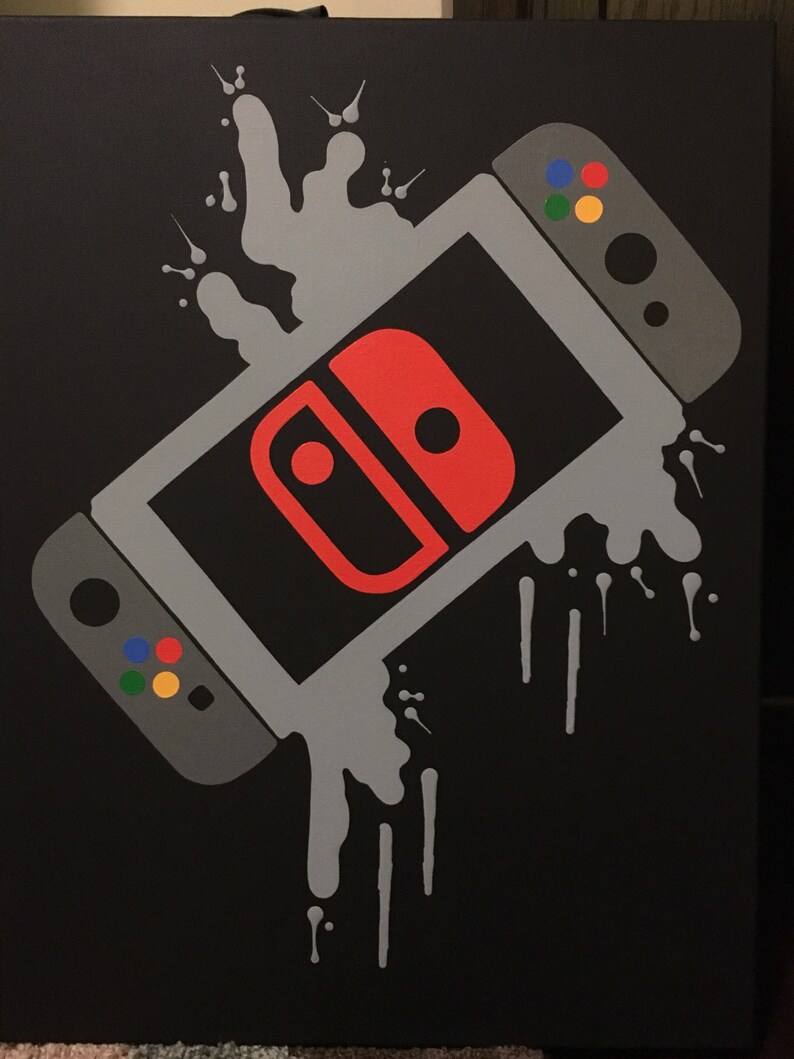 Nintendo Switch Video Game Controller Painting Video Game Etsy